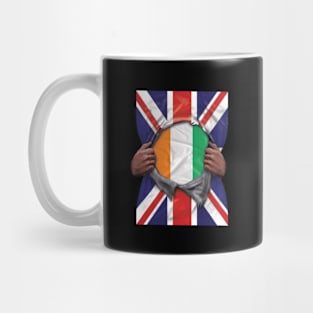 Ivory Coast Flag Great Britain Flag Ripped - Gift for Ivorian From Ivory Coast Mug